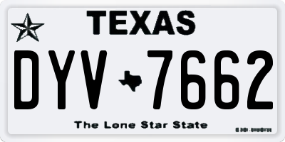 TX license plate DYV7662