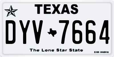 TX license plate DYV7664