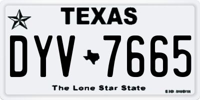 TX license plate DYV7665