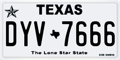 TX license plate DYV7666