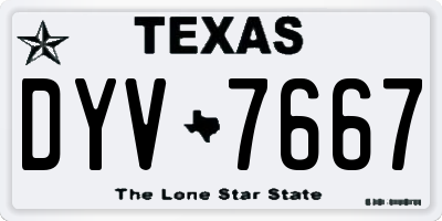 TX license plate DYV7667