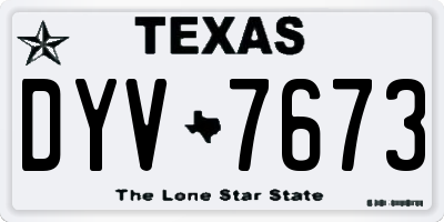 TX license plate DYV7673