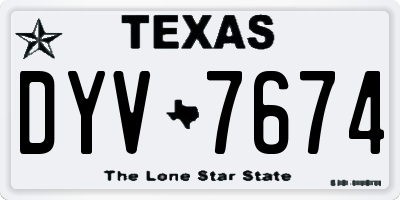 TX license plate DYV7674