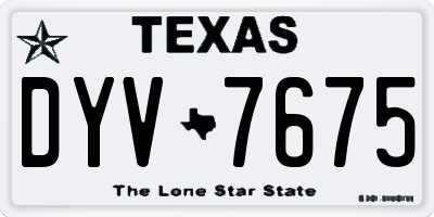 TX license plate DYV7675