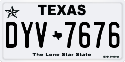 TX license plate DYV7676