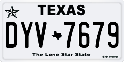 TX license plate DYV7679