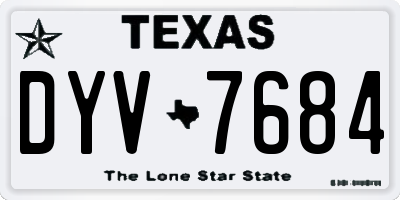 TX license plate DYV7684