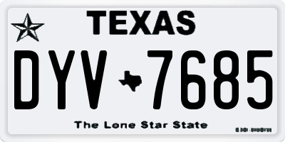 TX license plate DYV7685