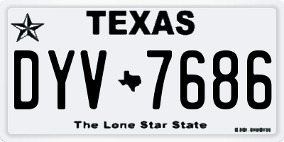 TX license plate DYV7686