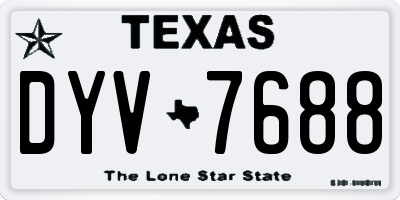 TX license plate DYV7688