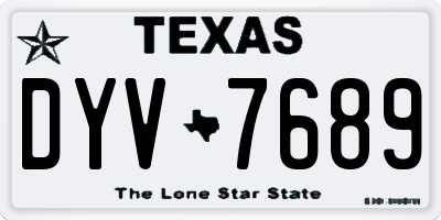 TX license plate DYV7689