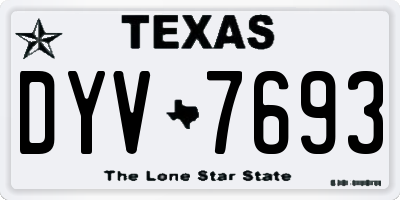 TX license plate DYV7693