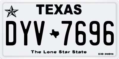 TX license plate DYV7696
