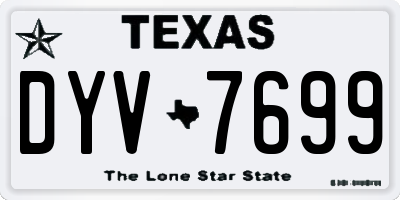 TX license plate DYV7699