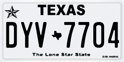 TX license plate DYV7704
