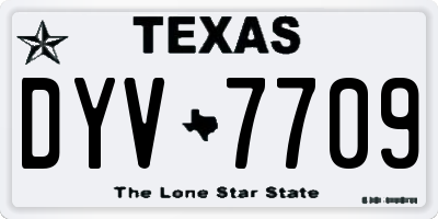 TX license plate DYV7709