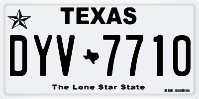 TX license plate DYV7710