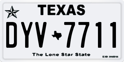 TX license plate DYV7711