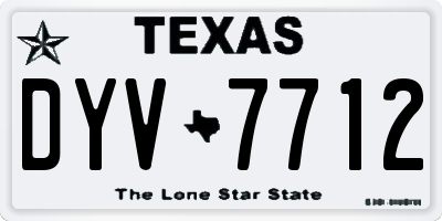 TX license plate DYV7712