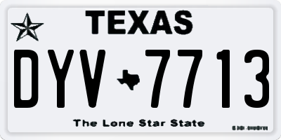 TX license plate DYV7713