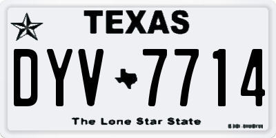 TX license plate DYV7714