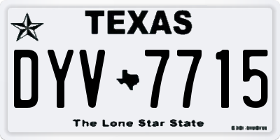 TX license plate DYV7715
