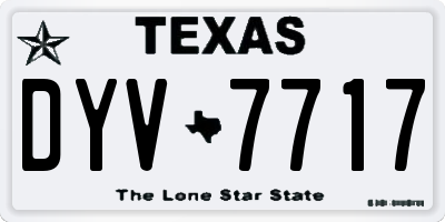 TX license plate DYV7717