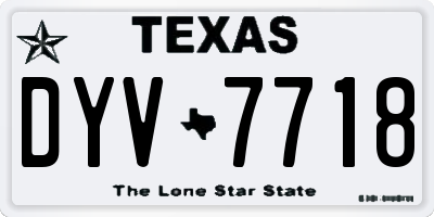 TX license plate DYV7718