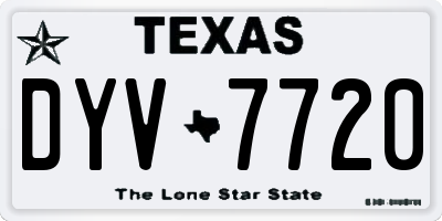 TX license plate DYV7720