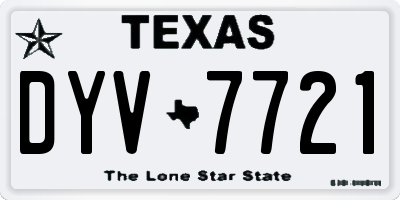 TX license plate DYV7721
