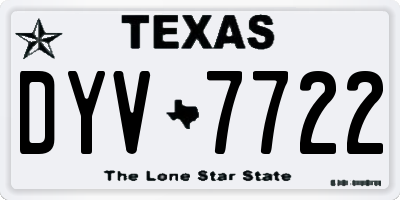TX license plate DYV7722