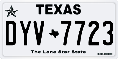 TX license plate DYV7723