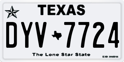 TX license plate DYV7724