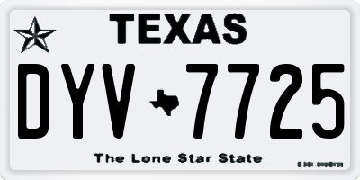 TX license plate DYV7725