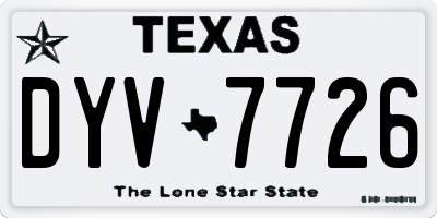 TX license plate DYV7726