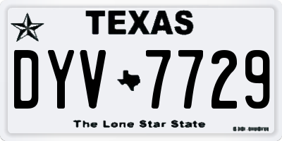 TX license plate DYV7729