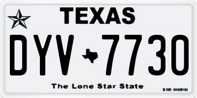 TX license plate DYV7730