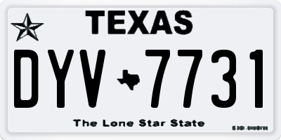TX license plate DYV7731