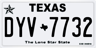 TX license plate DYV7732