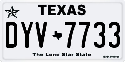 TX license plate DYV7733