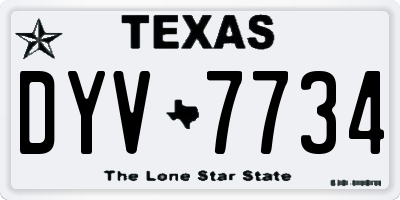 TX license plate DYV7734