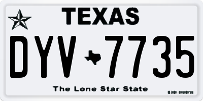 TX license plate DYV7735