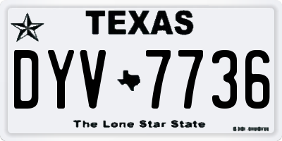TX license plate DYV7736