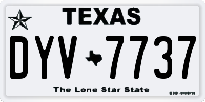 TX license plate DYV7737