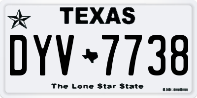 TX license plate DYV7738