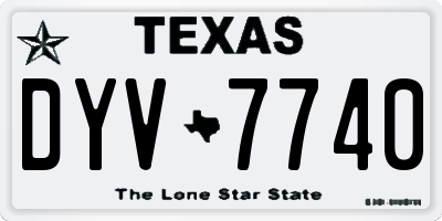 TX license plate DYV7740
