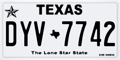 TX license plate DYV7742
