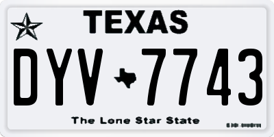TX license plate DYV7743