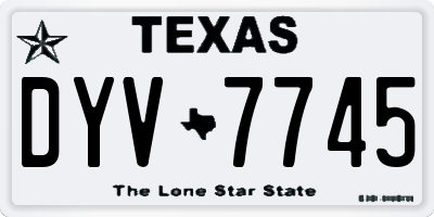 TX license plate DYV7745