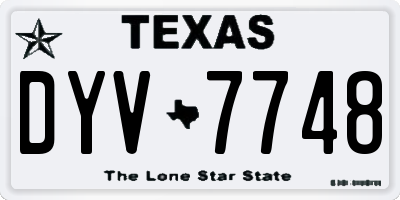 TX license plate DYV7748